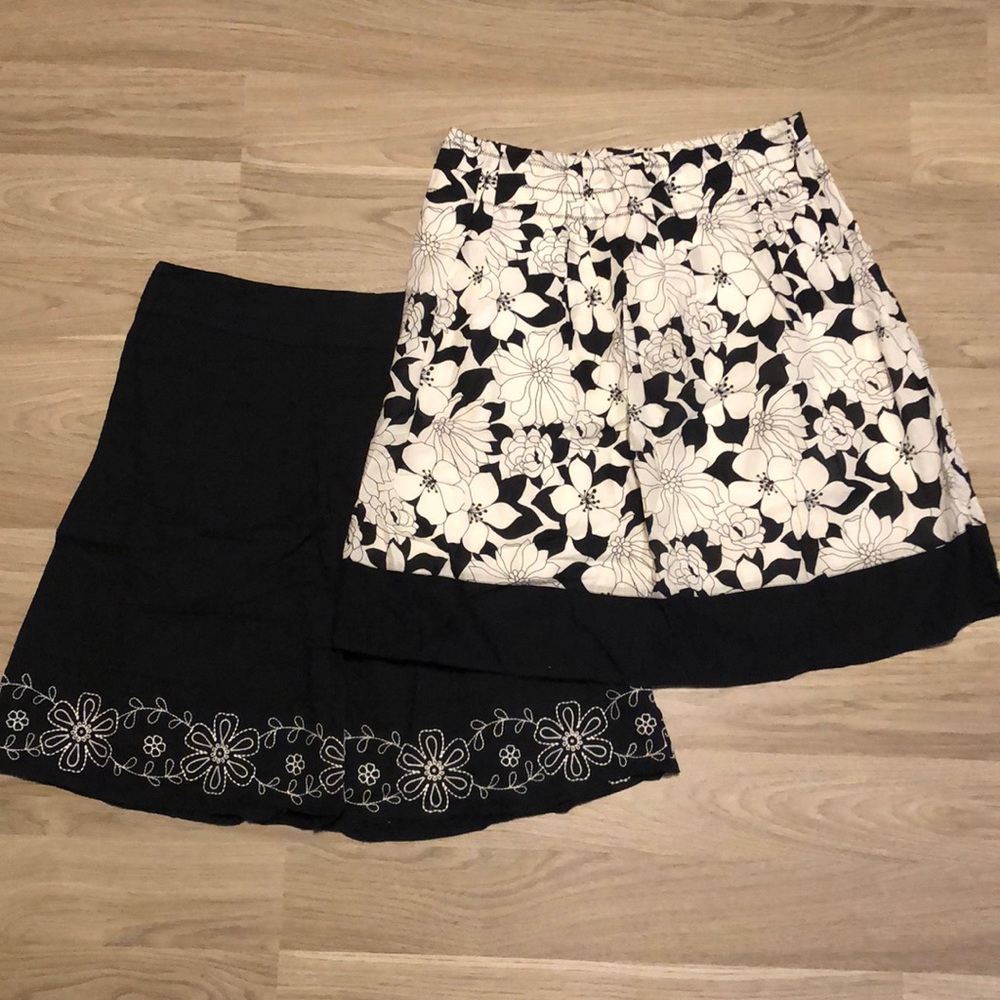 *TWO* knee length skirts. Size 4. G.H. Bass & Co.